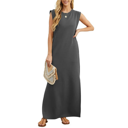 ⏰HOT SALE-WOMEN SUMMER CASUAL LOOSE SPLIT WRINKLE-FREE LONG DRESS