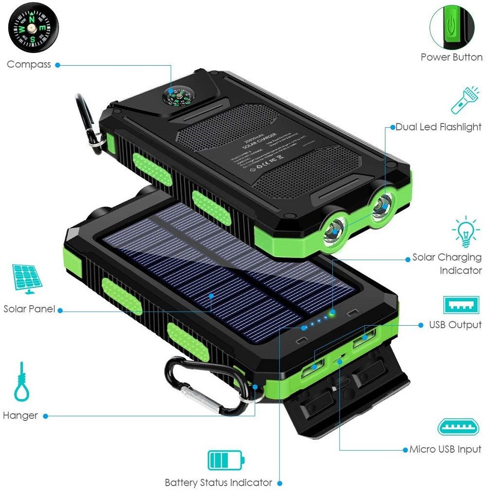 🔥2025 Hot Sale🎁-Waterproof Solar Power Bank