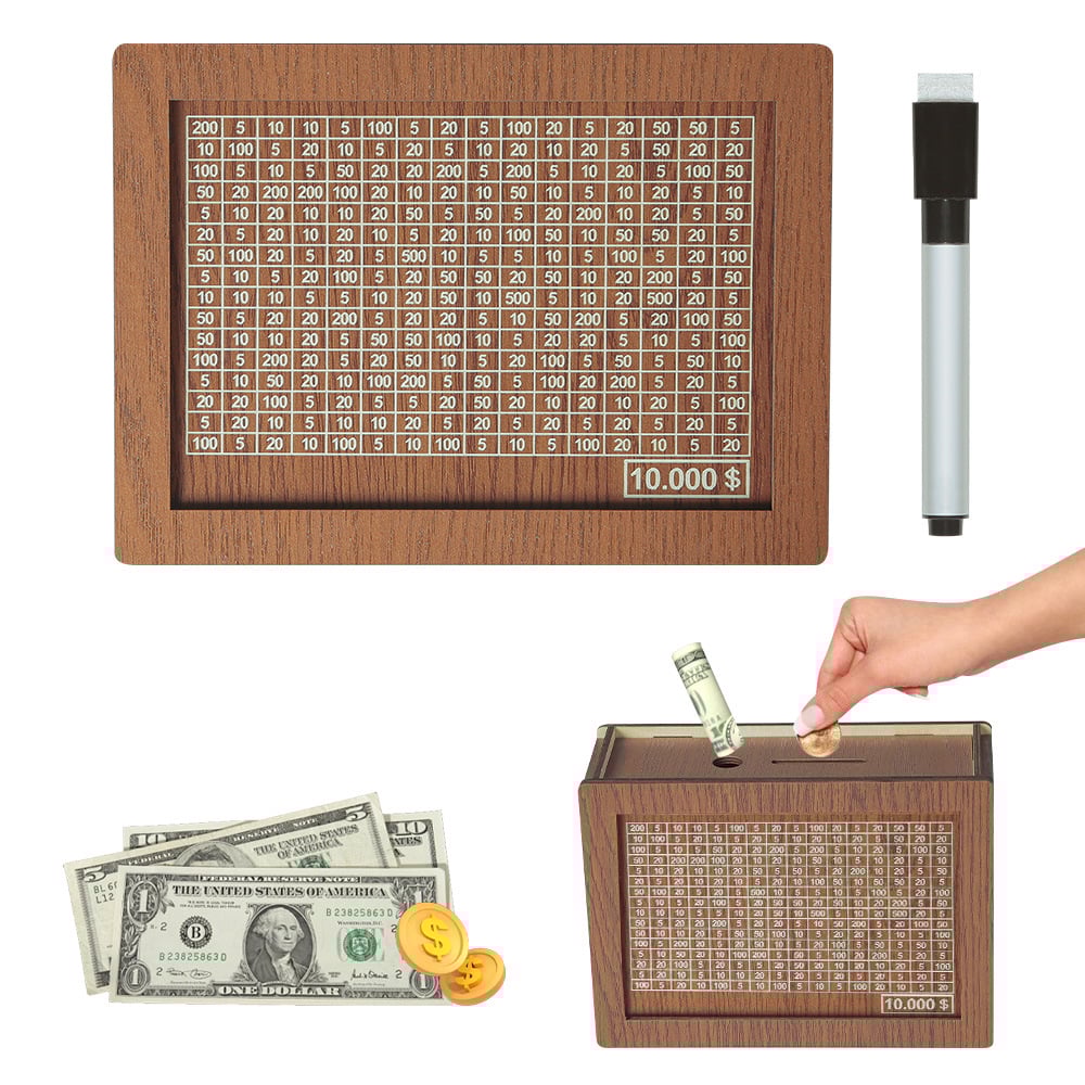 🎁Last Day Sale 49% OFF🎁🎅Cash Vault Wooden Savings Box