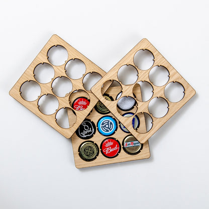 Wooden Beer Cap Collector Coaster