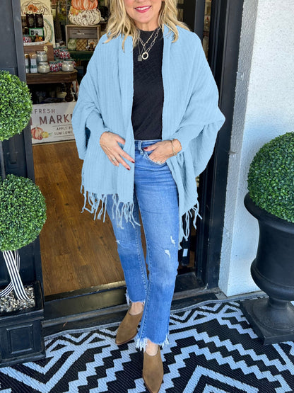 Loose Tassel Cardigan Wrap