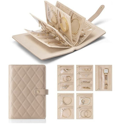 Luxury Leather Portable Jewelry Storage Book