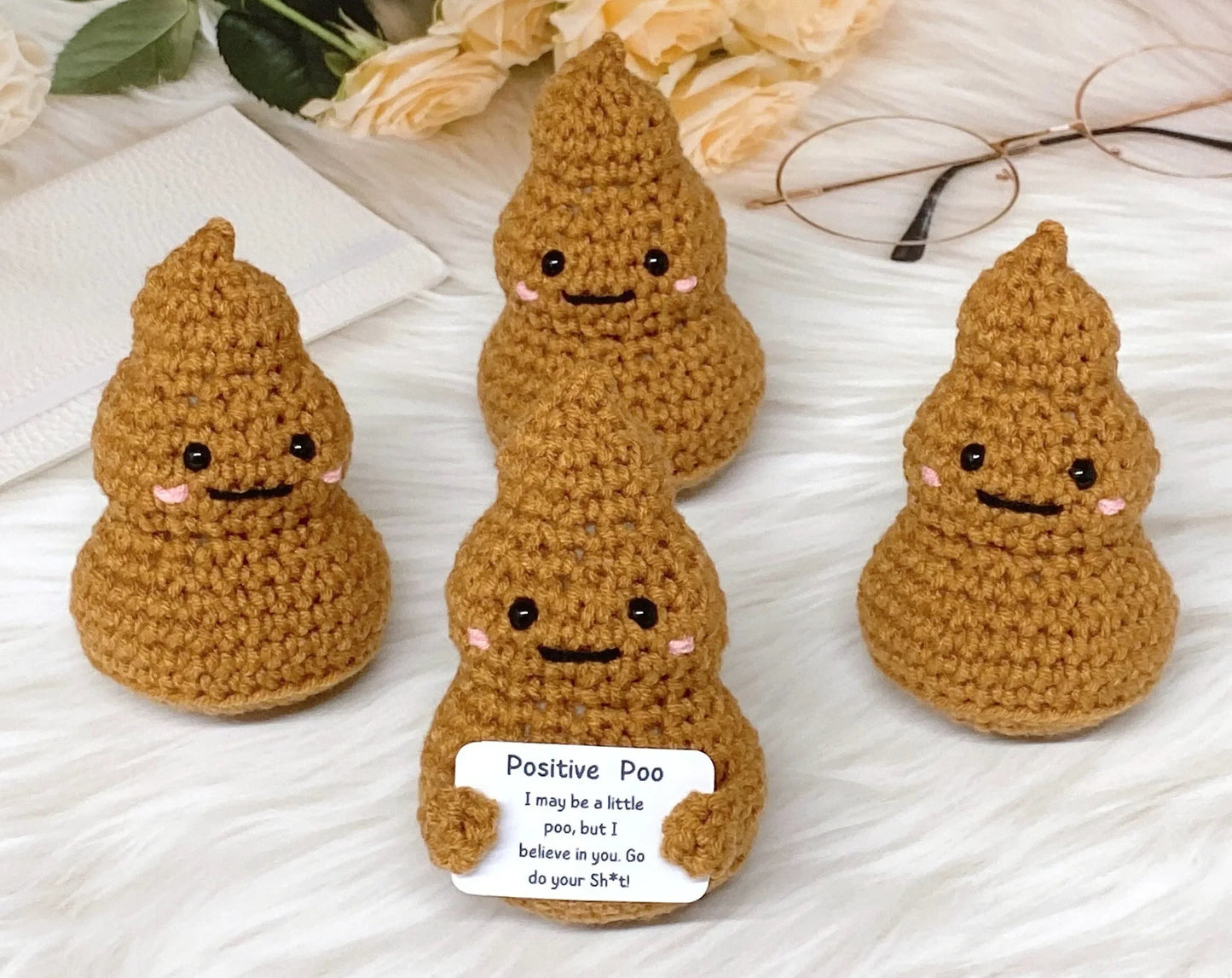 New Positive Energy Potato Hug Pocket Mini Handmade Plush Wool Knitting Doll with Card Funny Christams Gift Home Room Decoration