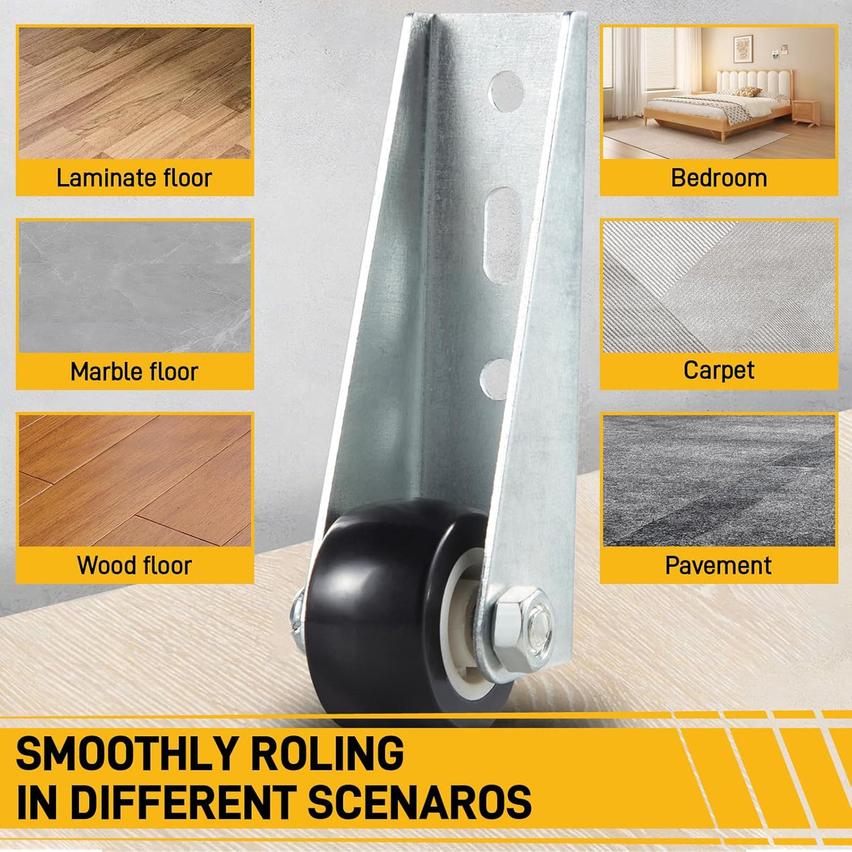 Low-Profile Side-Mount Caster Wheels for Furniture