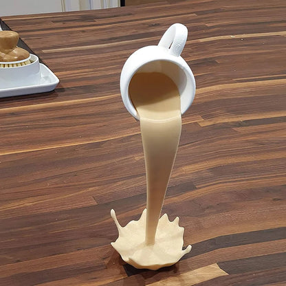 Magic Floating Spilling Coffee Cup Statue