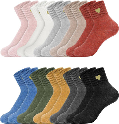 10-Pair Colorful Smiley Face Ankle Socks