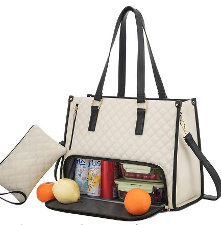 Womens Lunch Tote Bag with Purse Portable Laptop Bag for Work Office Picnic