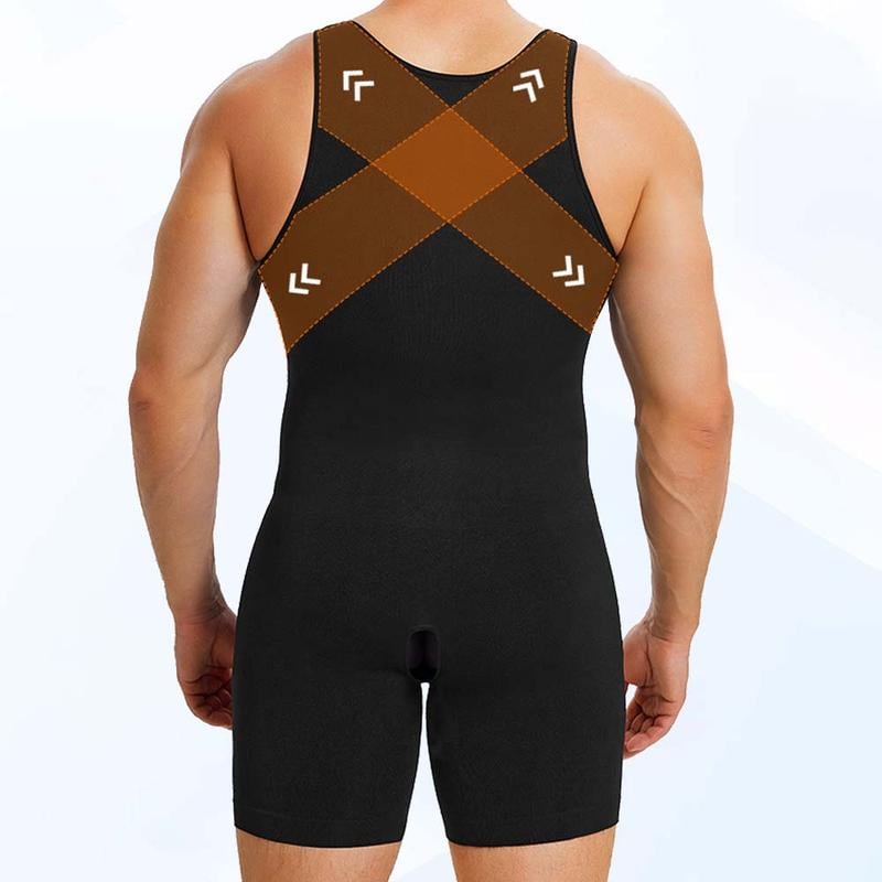 Men's Solid Scoop Neck Shapewear🏋️‍♂️