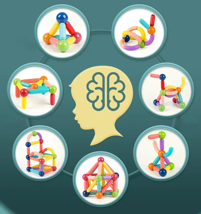 Last Day Special Sale 75% OFF -🔥-Magnetic Balls and Rods Set Educational Magnet Building Blocks