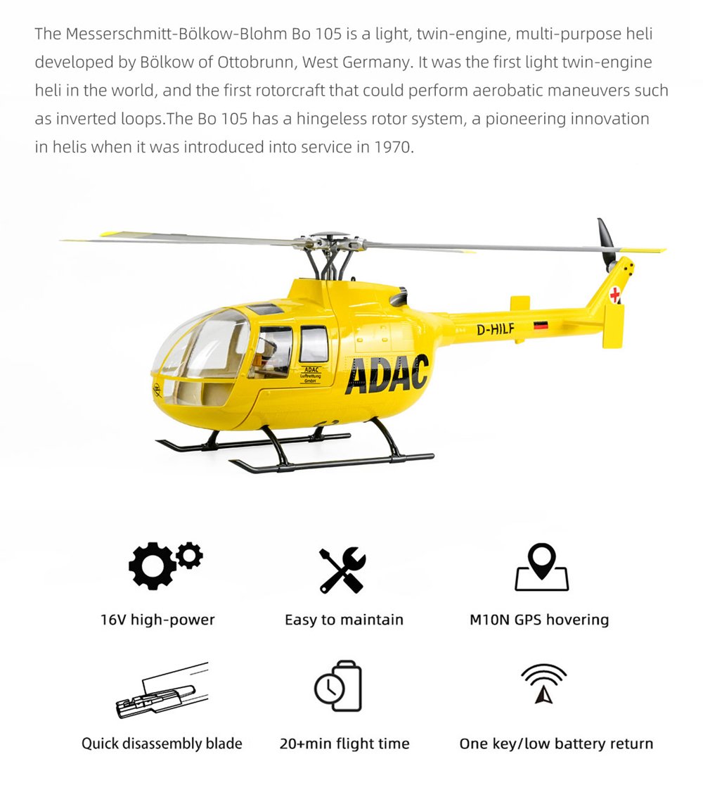 TOUCAN RC HOBBY Flywing BO105 RC Helicopter