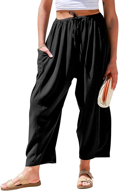 ☀️Women's Linen Wide Leg Pants with Pockets