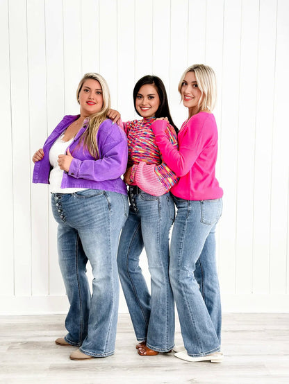 📢New Exclusive Flash Sale 49% OFF💕Mid Rise Button Fly Bootcut Jeans