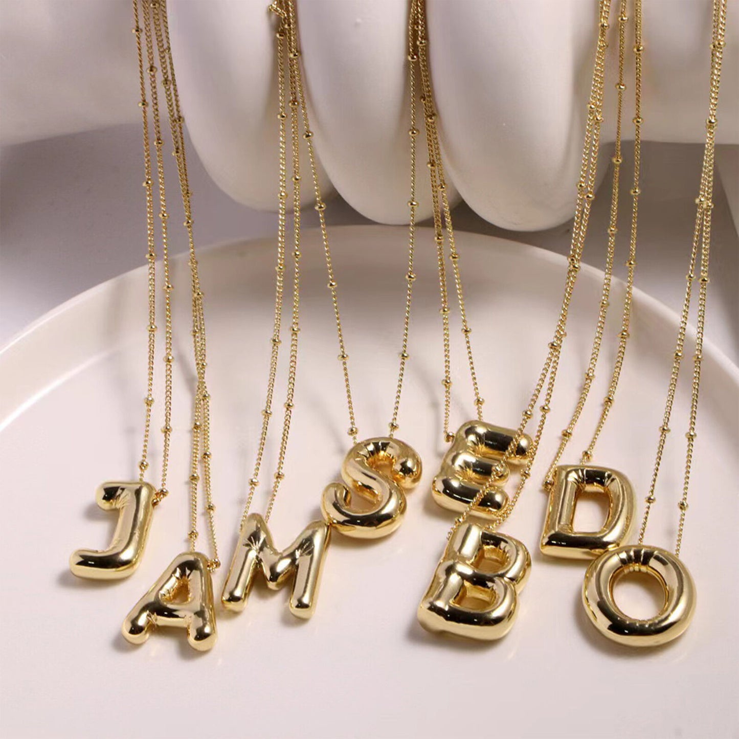 🔥Summer sale🎁⏰Bubble Letter Necklace