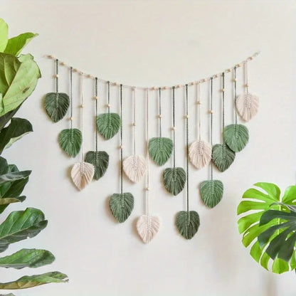🌿Large Boho Handwoven Macrame Leaf Wall Hanging Decor✨