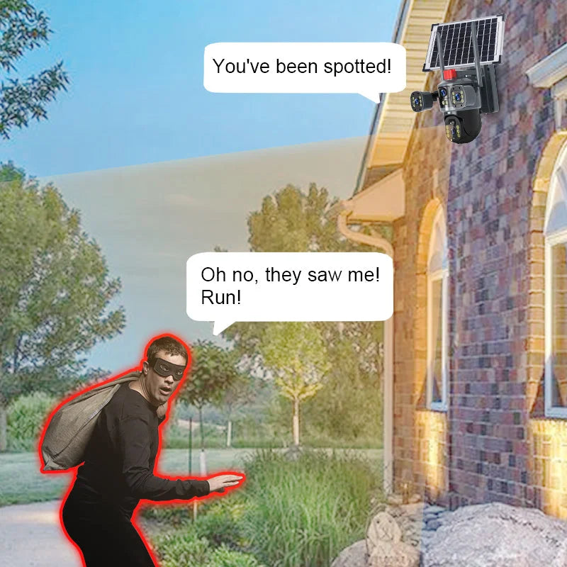 💥2025 New Hot Sale🎥 Triple-Lens Solar 360° Dome Camera✈️ free shipping