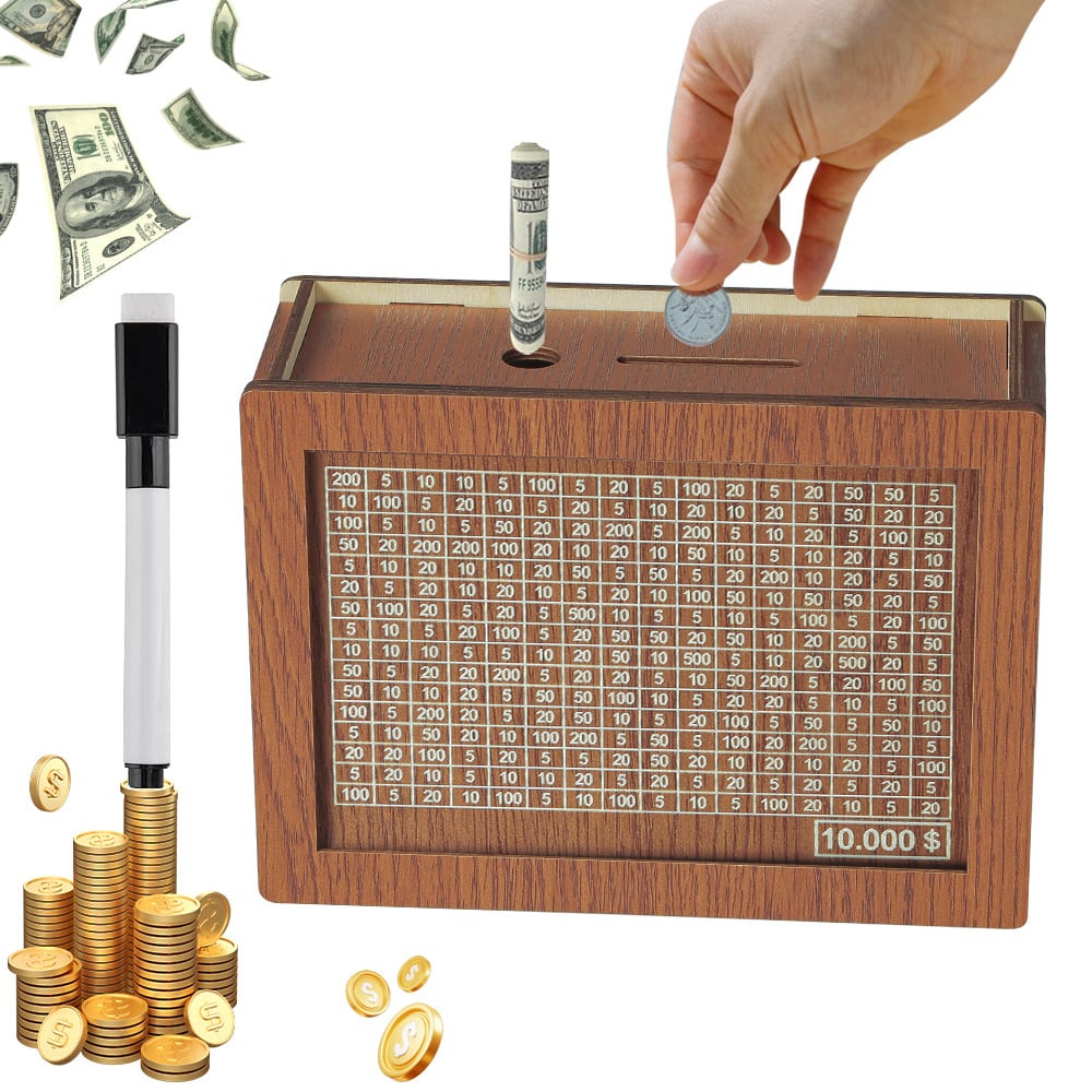 🎁Last Day Sale 49% OFF🎁🎅Cash Vault Wooden Savings Box