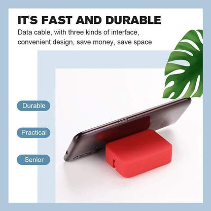 🎄Christmas Hot Sale - 49% OFF 🎁 3-in-1 Data Cable Phone Stand