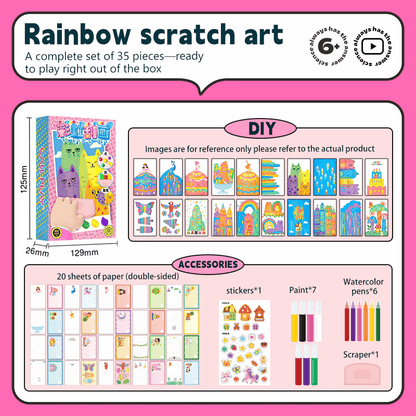 🎅20Pcs DIY Rainbow Scratch Art