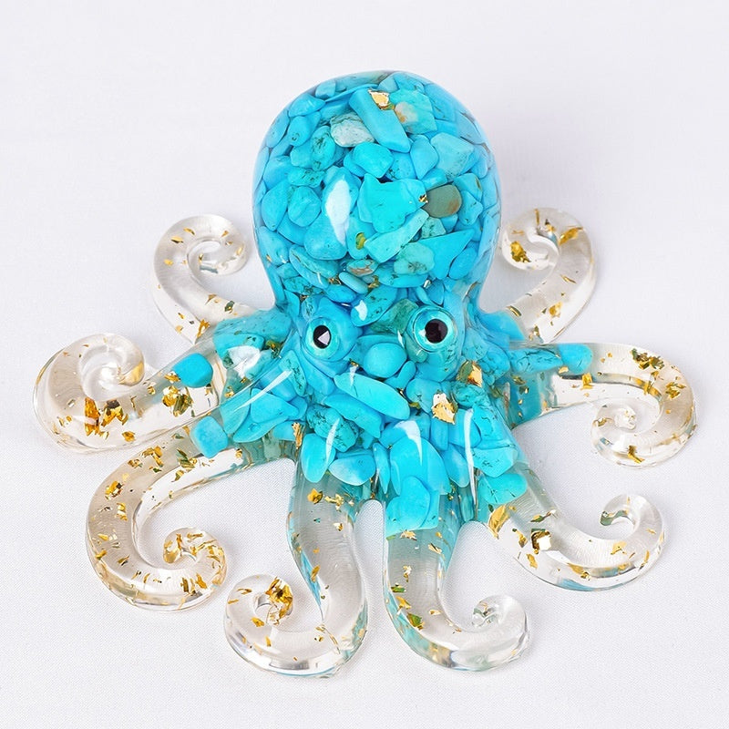 🔮Natural Crystal Gravel Octopus Decor🐙
