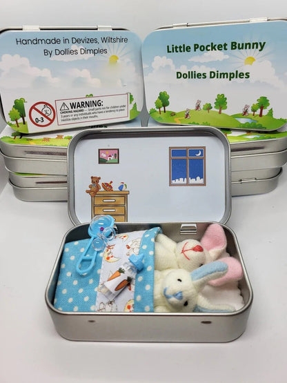 🐰Handmade Bunny Mummy Tiny Plush Pocket Tin