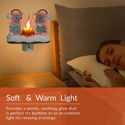 🎁Two Snowmen Campfire Flickering Nightlight.