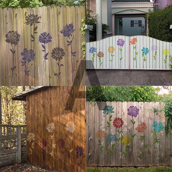 Sunflower🔥 Garden Fence Large Flower Stencils🌻DIY Decoration