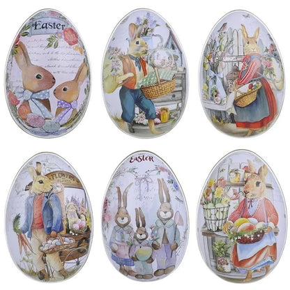 Vintage Easter Egg Tin Boxes – Set of 6