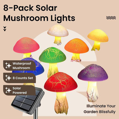 Solar-Powered Mushroom Garden Lights