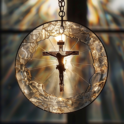 ✝Cross Suncatcher Decorations
