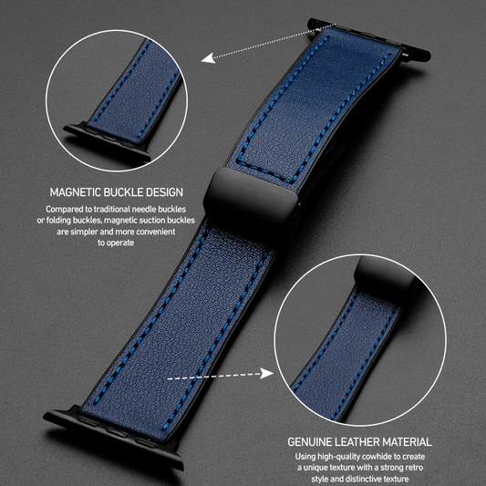 🔥2025 New Arrival🔥Crazy Horse Leather Silicone Watch Strap For Apple watch