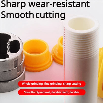 🎉Last Day Clearance Sale - 49% OFF🌲Electric Drill Compatible PVC Pipe Threader Kit with Various Die Sizes