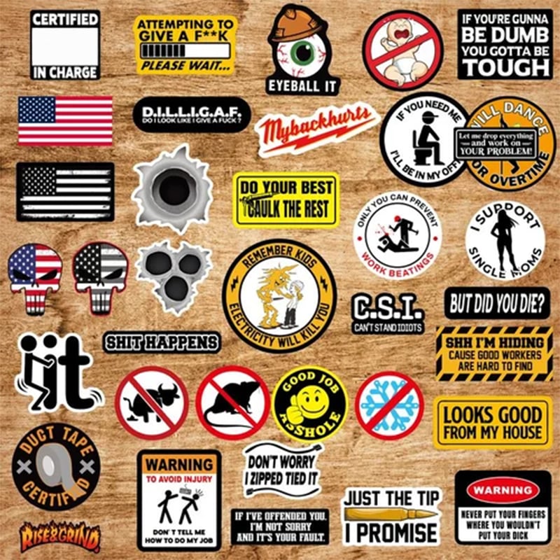150pcs Hard Hat Stickers Pack(DIRTY) - Perfect for Helmets, Toolboxes..