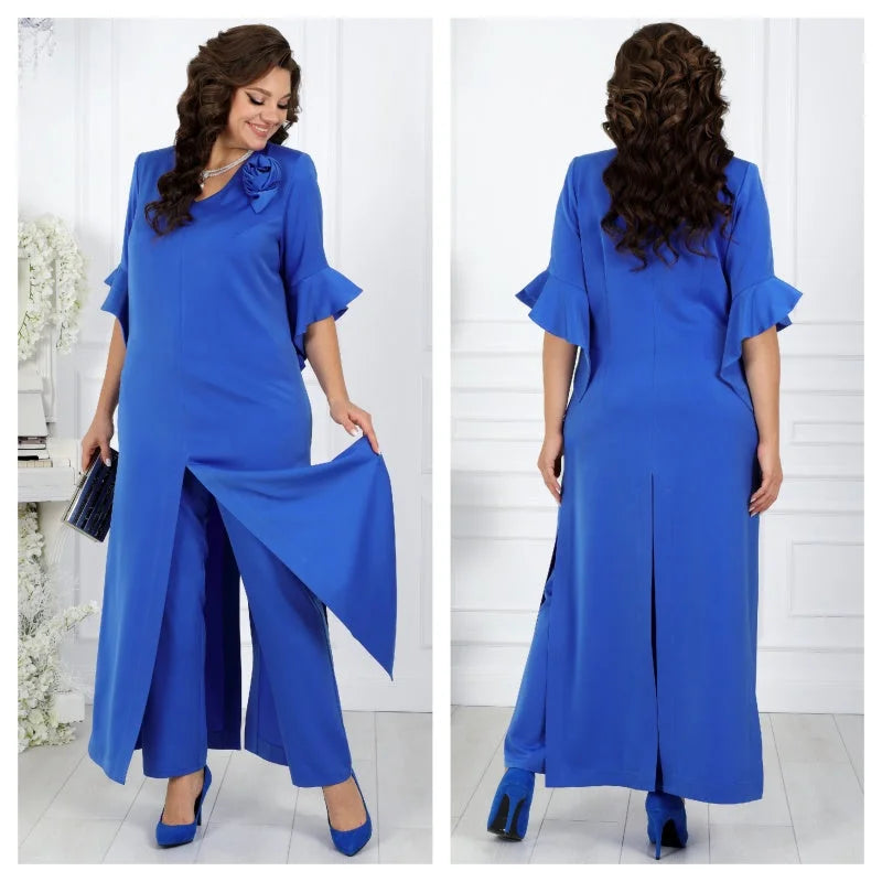 🌸Spring Specials🌸 Women's V-Neck Dress & Elastic Waist Pants Set