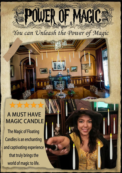 Fantasy Floating Candles with Wand Remote