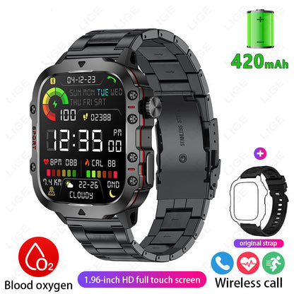 2024 Newest Men's Rugged Military Smart Watch for Android & IOS