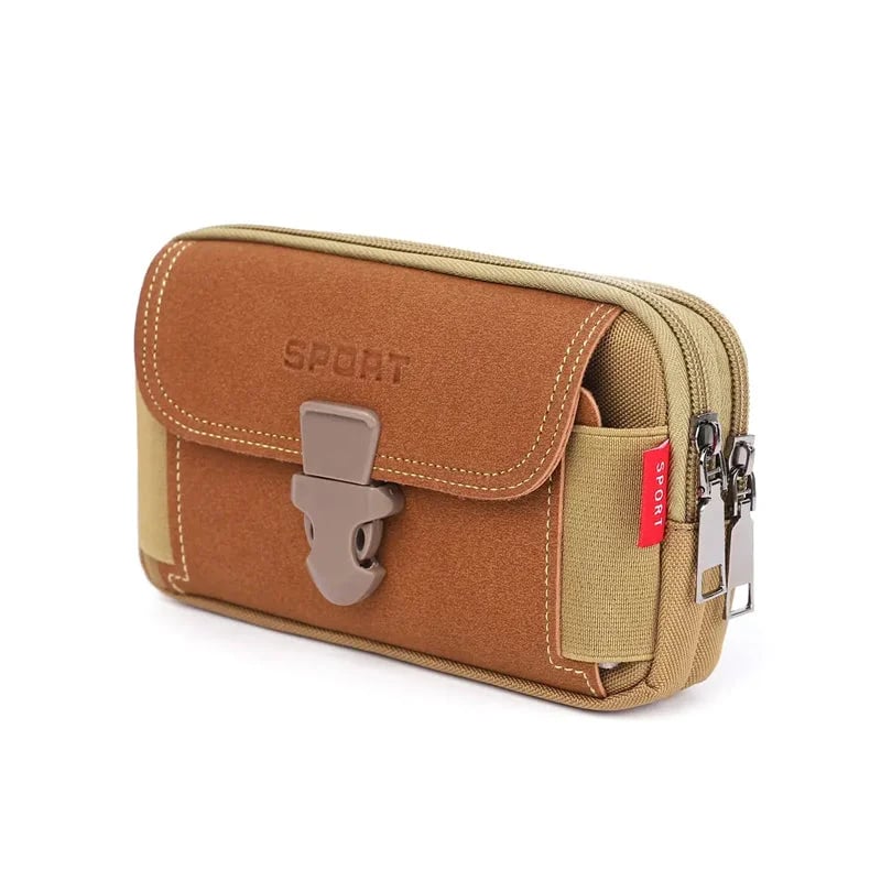 Men's multifunctional belt cell phone pouch