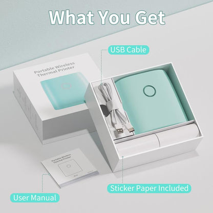 ✨Black Friday Promotion 49% OFF🔥 Mini Sticker Printer-2 Inch Bluetooth Thermal Pocket Printer