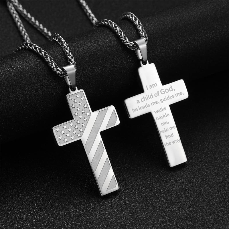 ✝️✨49%OFF- 🎁IronPride Cross American Flag Cross Necklace