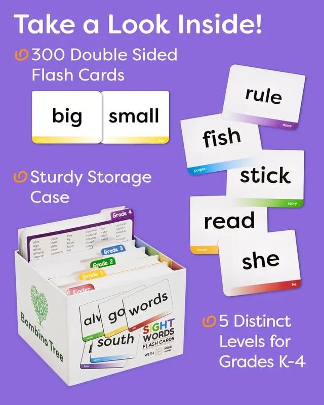 💥Hot Sell Get 49% OFF💥600 Sight Words Flash Cards Kindergarten