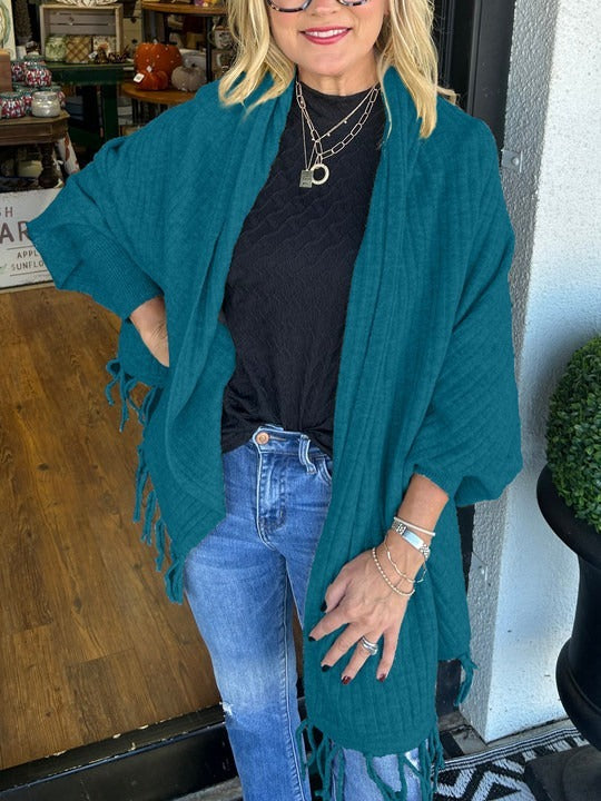 Loose Tassel Cardigan Wrap