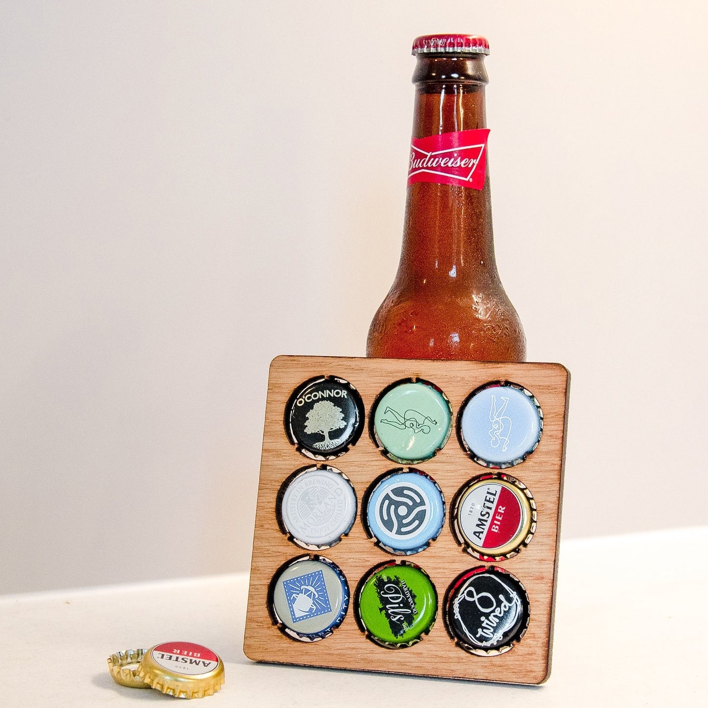 Wooden Beer Cap Collector Coaster