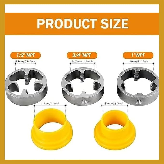 🎉Last Day 49% OFF🌲Electric Drill Compatible PVC Pipe Threader Kit with Various Die Sizes