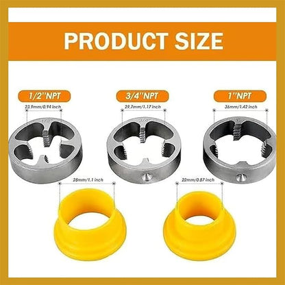 🎉Last Day 49% OFF🌲Electric Drill Compatible PVC Pipe Threader Kit with Various Die Sizes