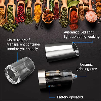 Sale 49% OFF - Automatic Electric Gravity Induction Salt & Pepper Grinder