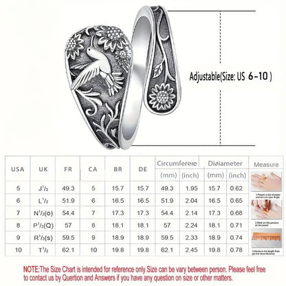 🐦Adjustable Hummingbird Spoon Ring💍