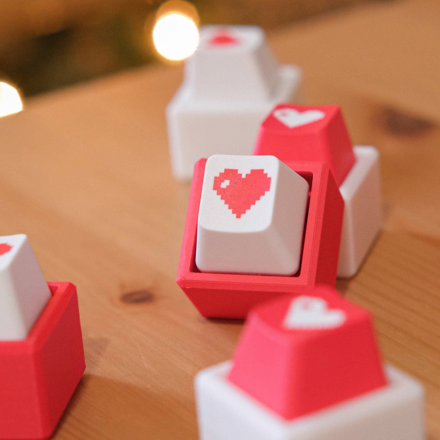 💗Pixel Hearts Keycaps Fidget Key Chain