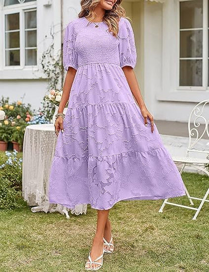 Pleated Sleeve Floral Dress