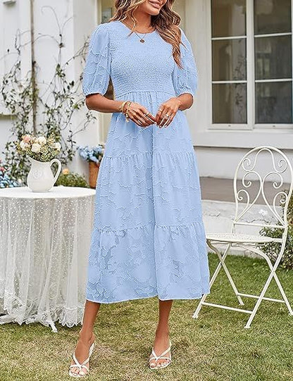 Pleated Sleeve Floral Dress