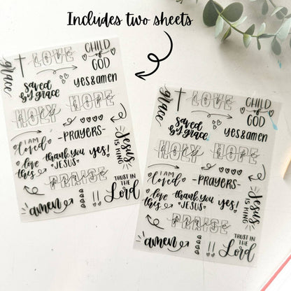 ✝️Bible and Planner Clear Stickers🌻