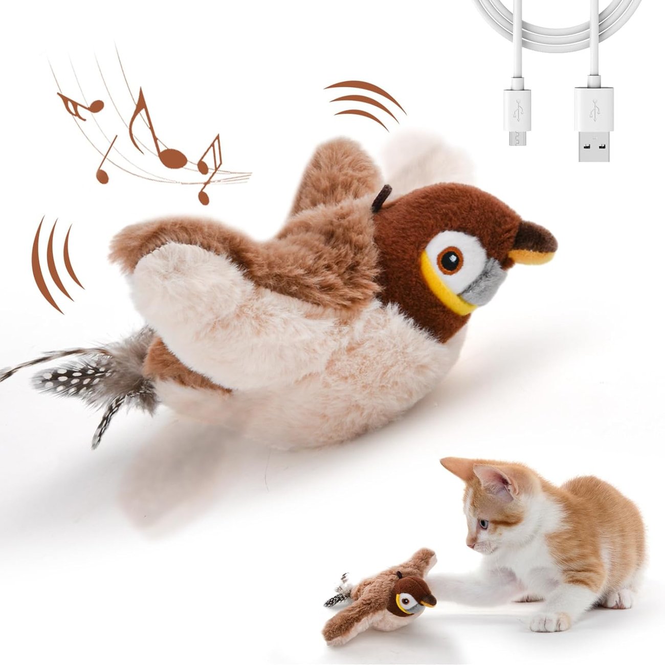 🔥 Last Day Sale Price | 🐾Interactive Chirping Bird Cat Toy